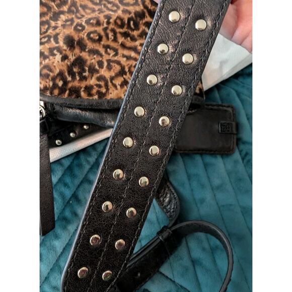 Olivia Harris By Joy Gryson OH Black Leather Hobo Bag Purse Animal Print Accent - Picture 11 of 16